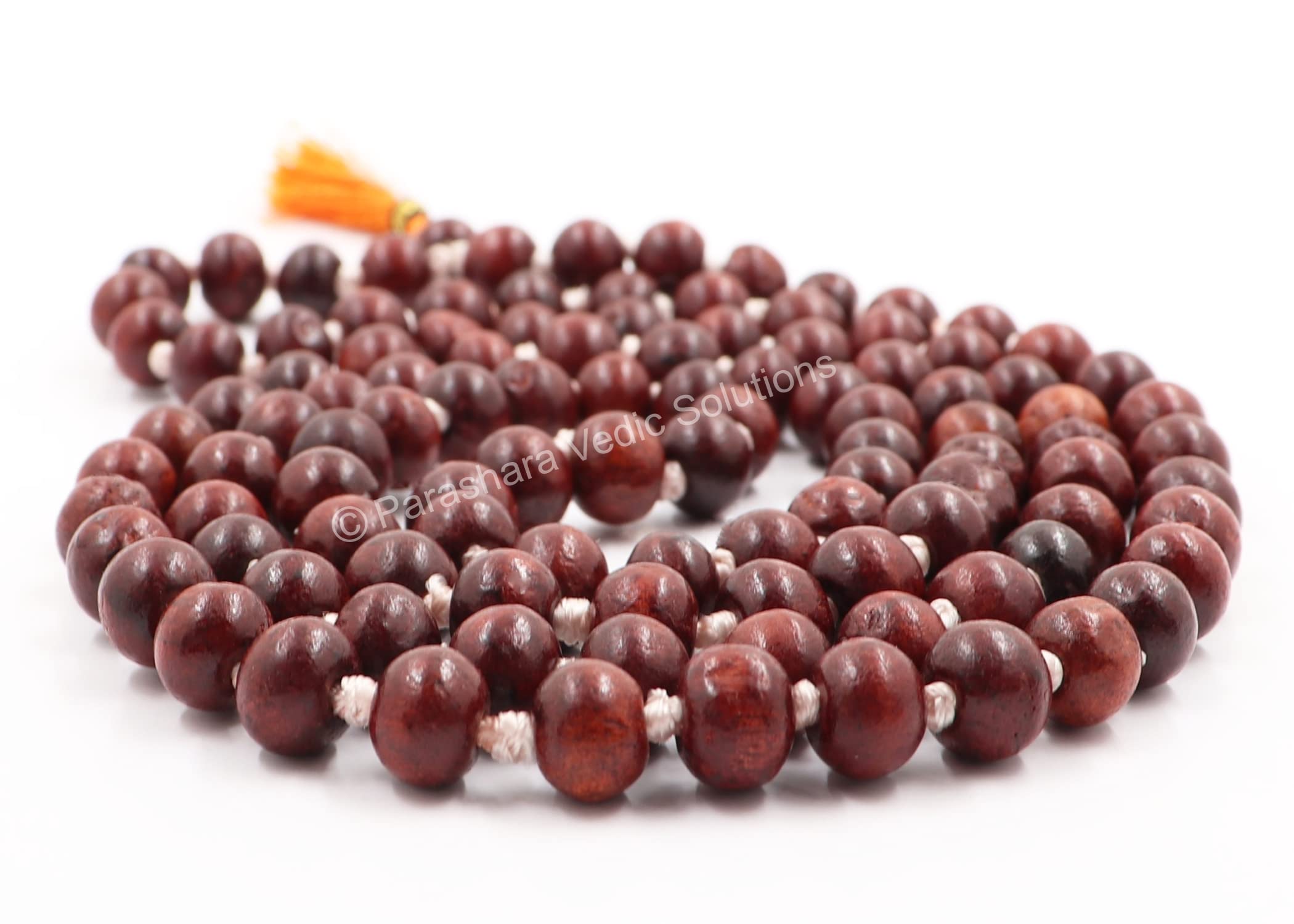 ARKAM Red Sandalwood Mala Certified/Natural Sandal Wood Rosary/Lal Sendalwood Maala Original/Rakta Chandan Mala Pure Original (Size: 7mm, Length: 34 inches, Beads: 108+1) 3