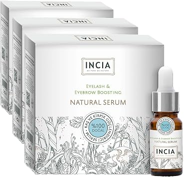 INCIA%100 Do al Ka  ve Kirpik G lendirici Serum Bitkisel Yo unla t r c  Yo un Bak m Ya  Vegan 10 ml 3 paketi