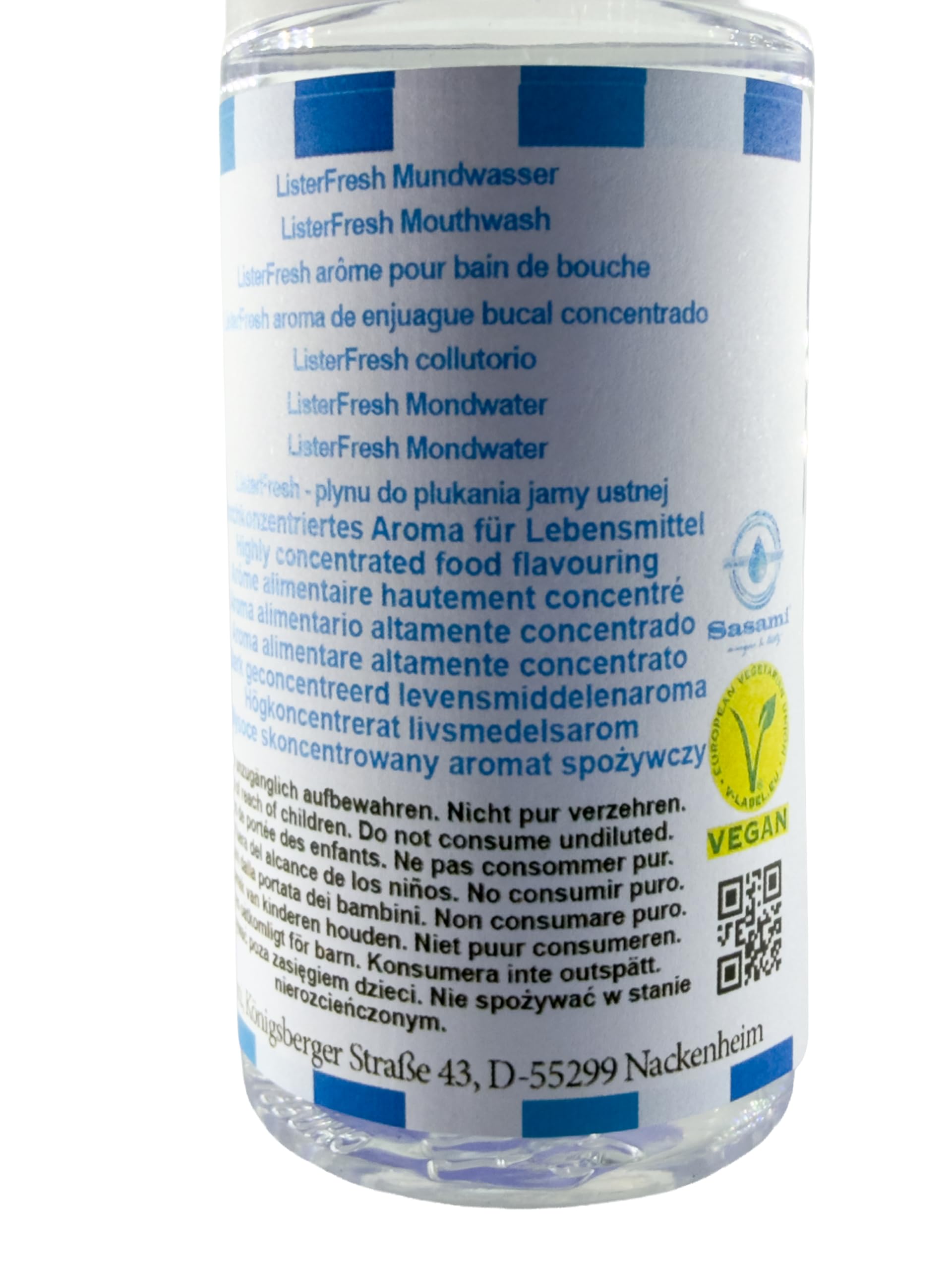 ListerFresh - płynu do płukania jamy ustnej aromat Koncentrat - wegański - Sasami - 100ml