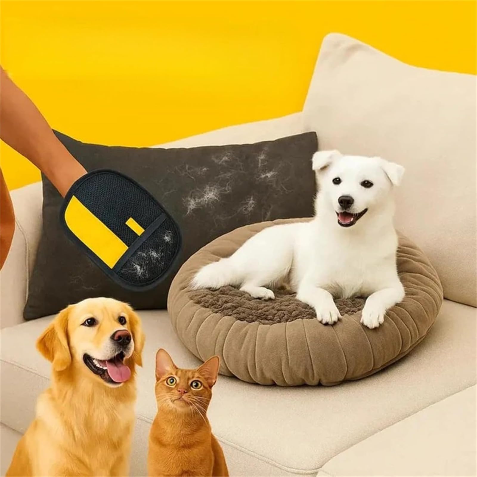 Generico Guanto rimuovi peli Animali Domestici per Cani e Gatti, Guanti per Toelettatura e Cura Animali Riutilizzabili, Guanto Spazzola per Pulizia Pelo