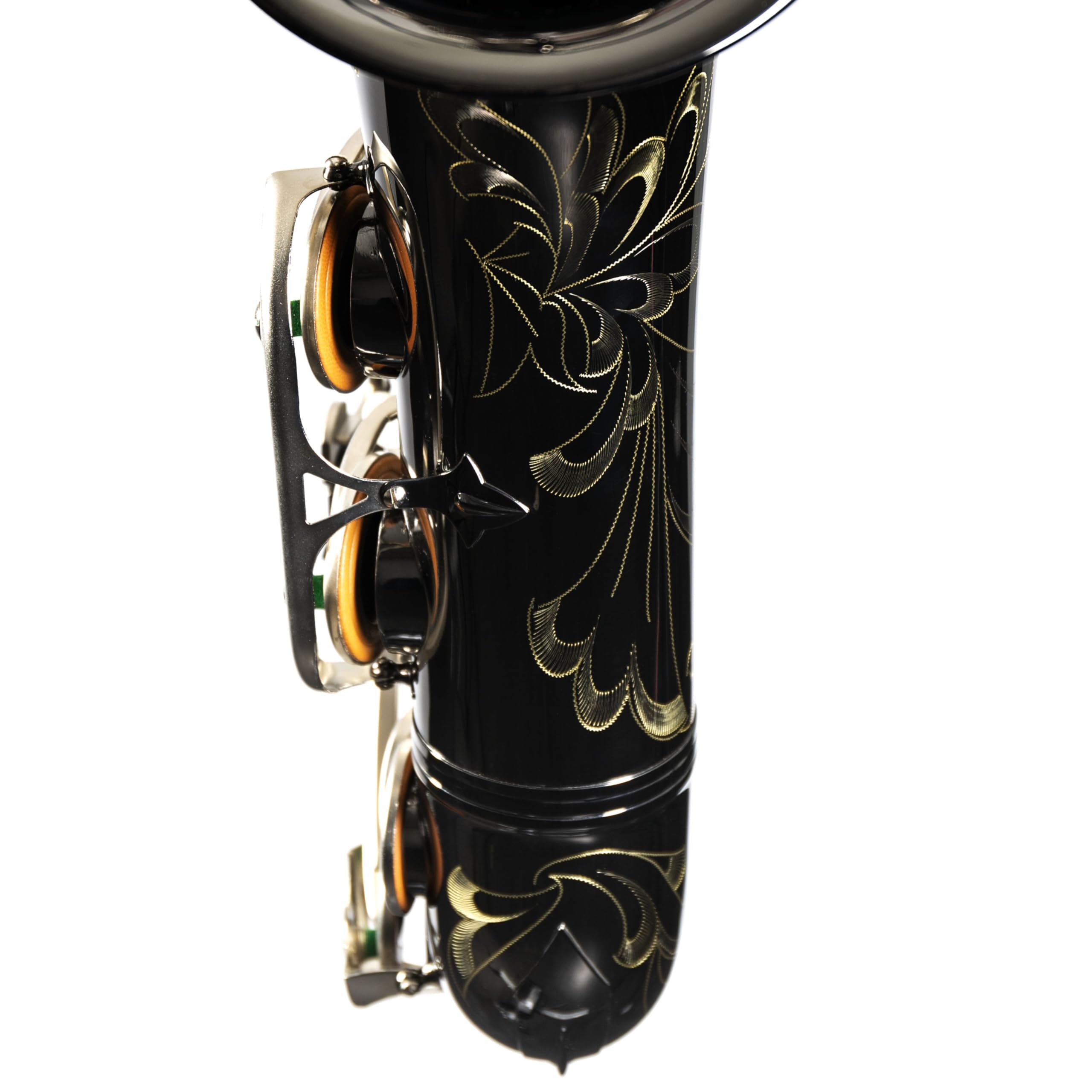 Monzani MZTS-260 Tenor Saxophon, Schwarz Lackiert, Messingkorpus, Bb Stimmung, Inklusive Mundstück, Wischer, Koffer mit Rucksackvorrichtung, Tragegurt, Graviertes Design