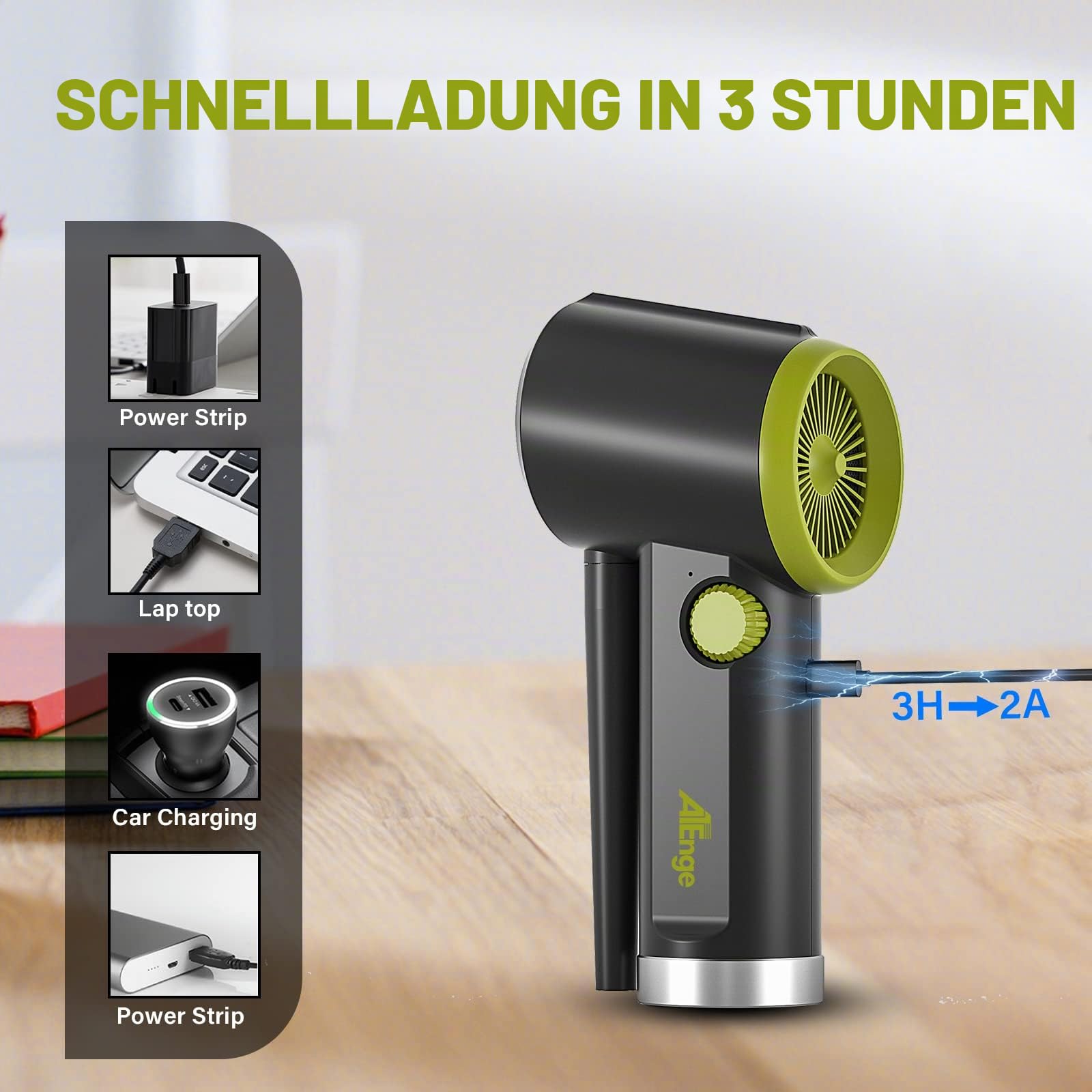 Elektrische Staubgebläse, Air Duster, 41000 RPM PC Reinigungsset, Handheld Schnurloser Luftstaub, Tragbare Druckluftkanne mit USB-Kabel und Reinigungsbürste, für Computer, Tastatur, Auto, Haustierhau