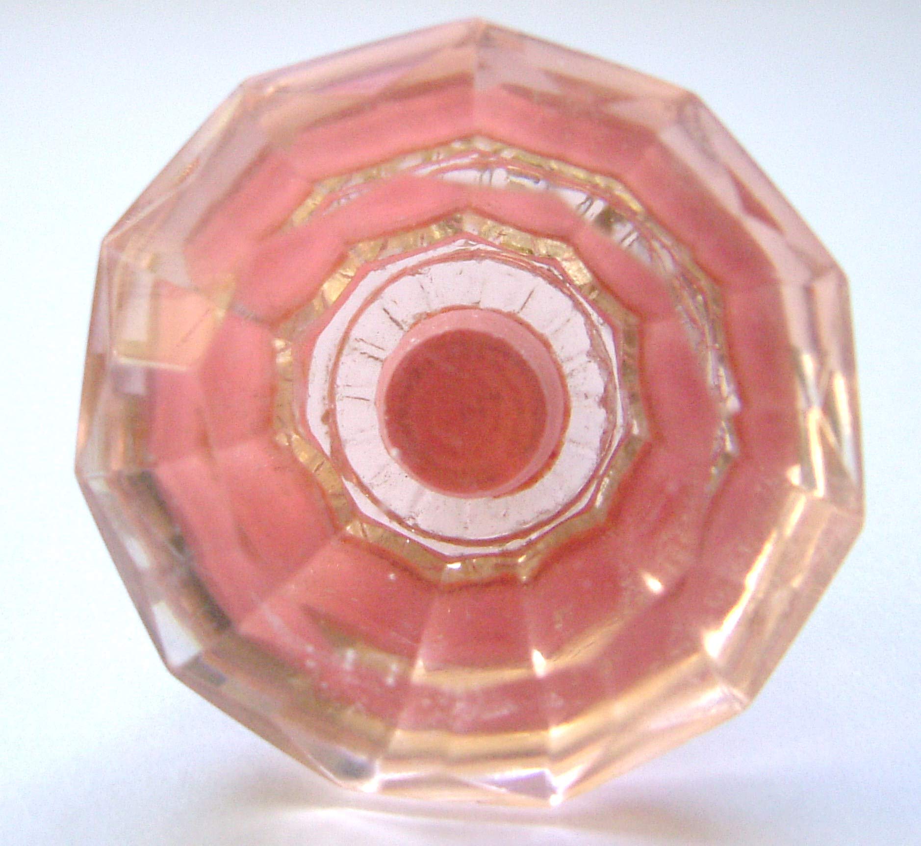 Bombay Duck Glass Faceted Small Door Knob 3.5cm (Pink)