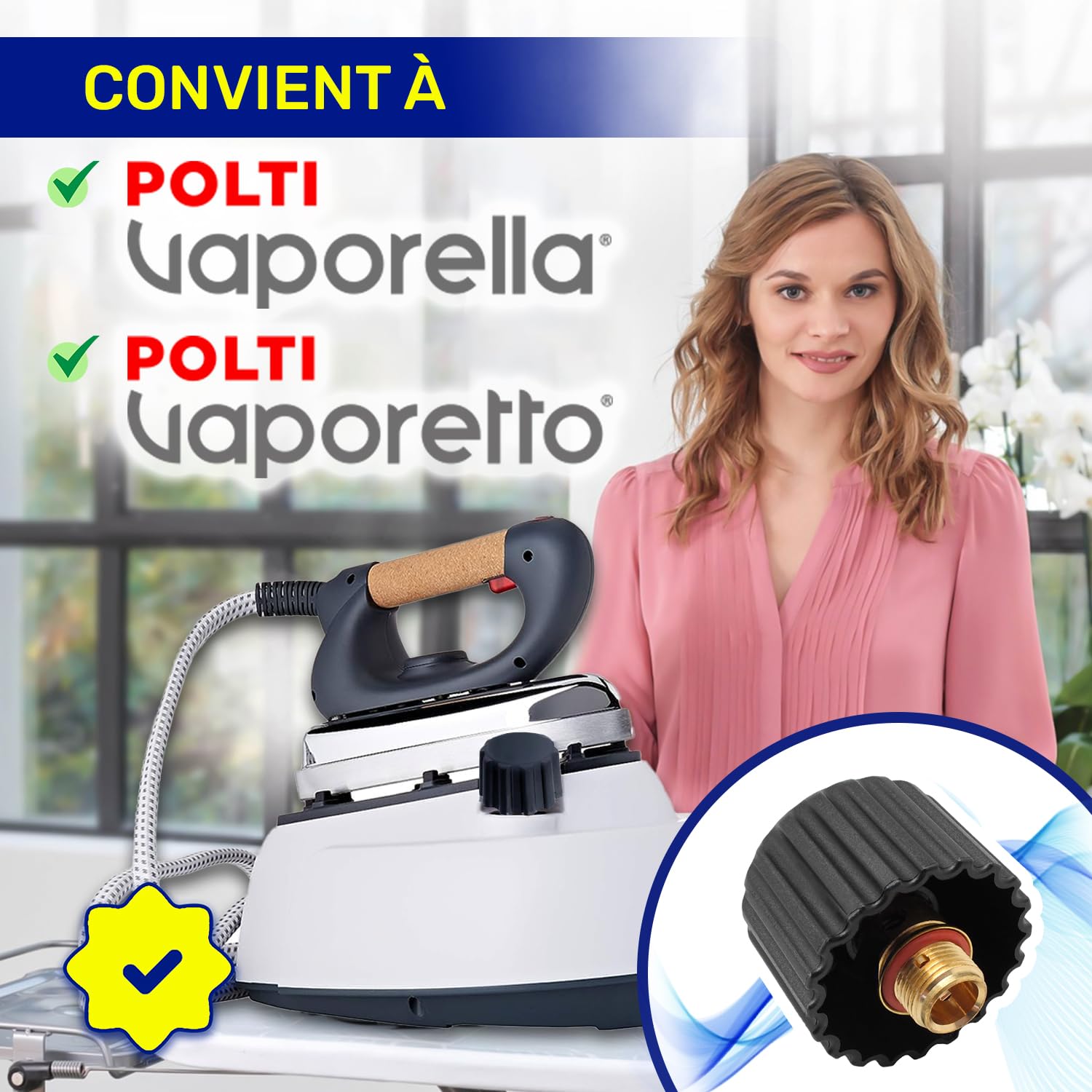 Bouchon pour Polti Vaporetto ou pour Polti Vaporella 3/8" 4,5 Bar | Complète avec Joint - FABRIQUÉ EN ITALIE - Garantie de 10 Ans – MONTERAL
