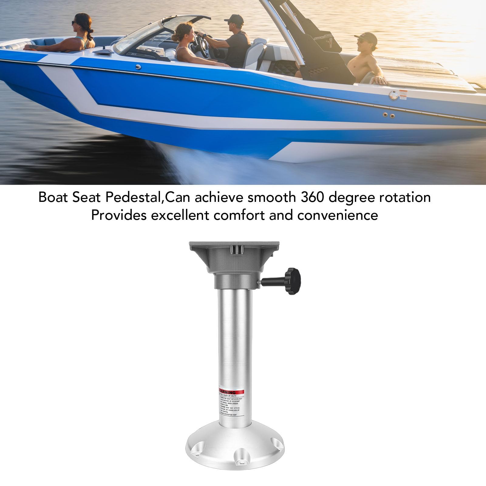 Pedestal para Asiento de Barco, Base de Silla Giratoria de Aleación de Aluminio de 360 ​​grados, Kit de Montaje Desmontable para Asientos de Pasajeros de Conductor de Yates y Vehículos
