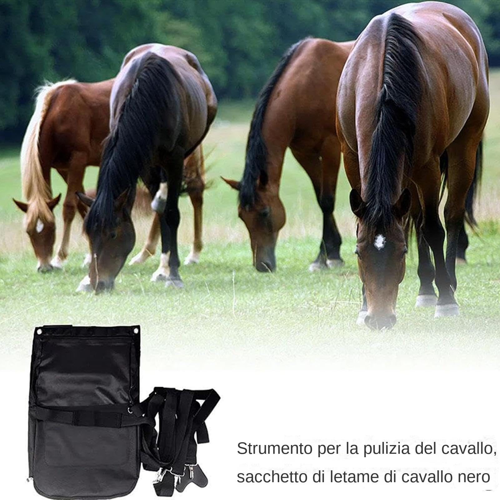 Sacco Per Letame Di Cavallo Impermeabile e Portatile per Raccolta e | Borsa per Letame di Cavallo Pieghevole Per Parco, Strada, Interni, Veicolo, Fattoria, Eventi