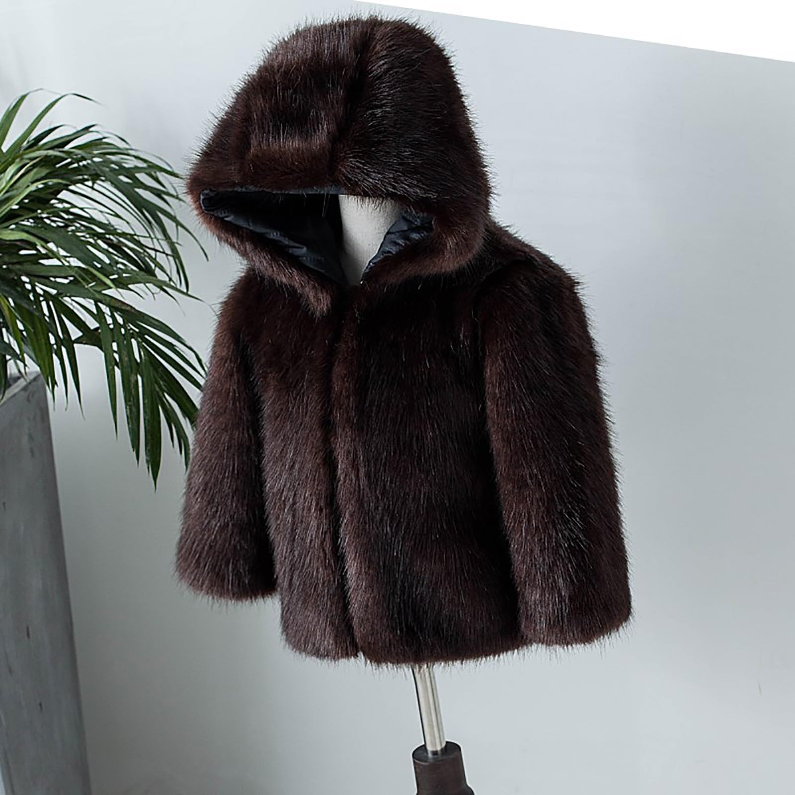 Generisch Chaqueta de piel para niña, chaqueta de peluche, chaqueta de invierno, chaqueta de entretiempo, abrigo de piel de manga larga, chaqueta de piel sintética, abrigo cálido de invierno