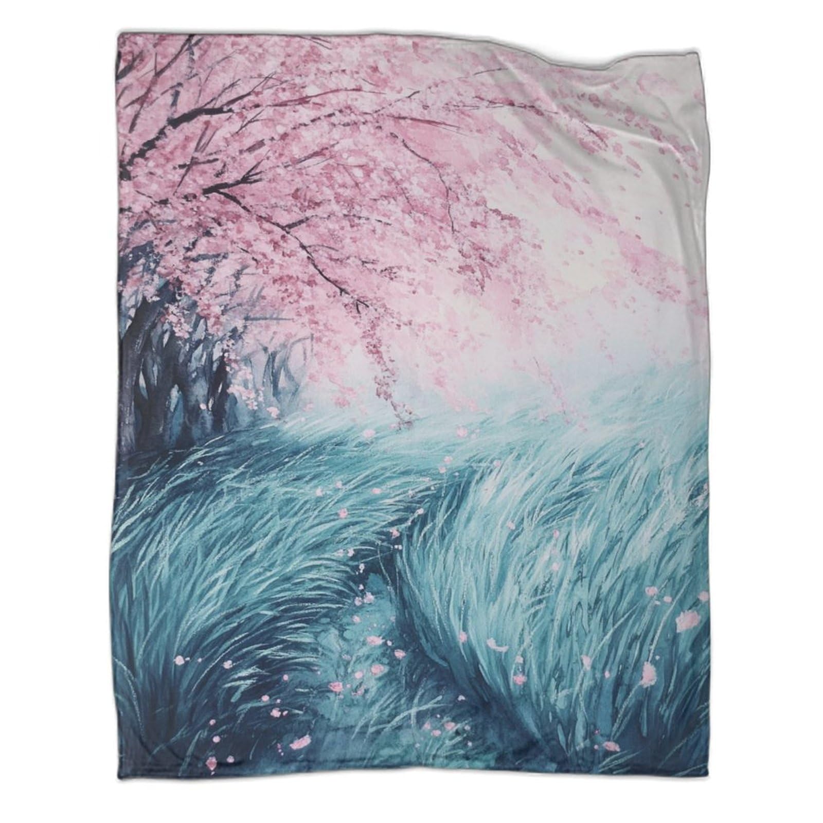Couverture en peluche chaude et douce pour lit avec imprimé floral de flanelle