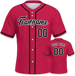Plain Custom Baseball Jersey Men Youth Kids Printed/Stitched Personalized Team Name Number Button Down Shirt Sports Uniform
