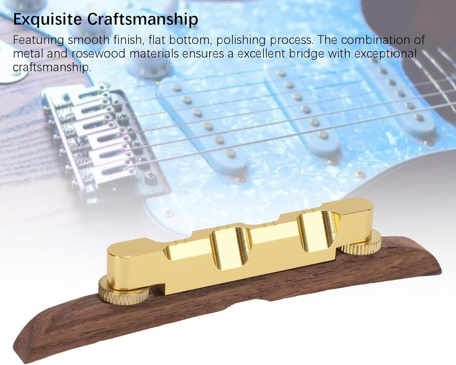 Adjustable Height Floating Guitar Bridge with Metal Rosewood Base, for Archtop Jazz Guitars