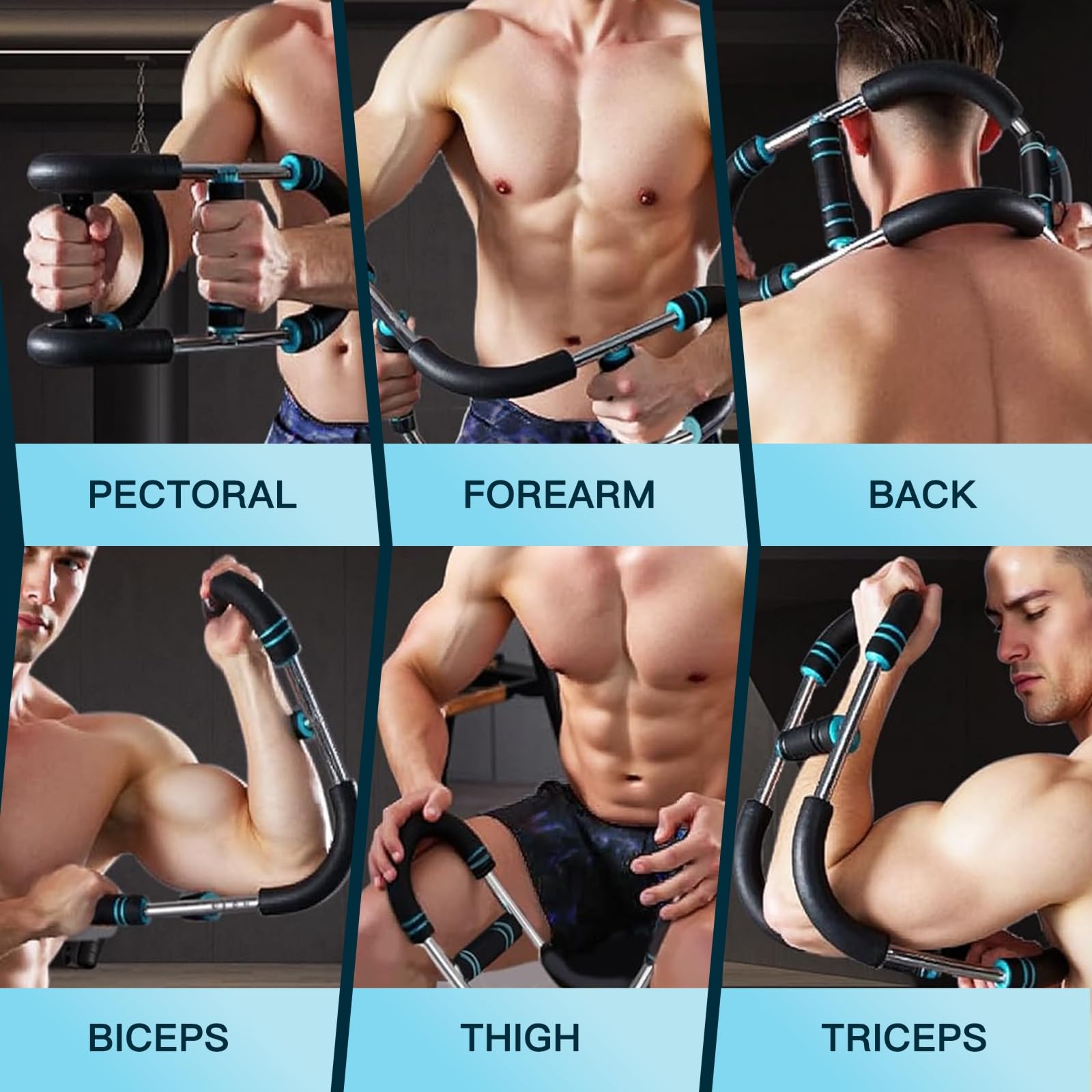 Twister - Attrezzo da allenamento per braccia da uomo, regolabile per torace, attrezzo per allenamento a forma di U, resistenza a molla portatile per fitness a casa (kit da 27,2 a 49,9 kg)