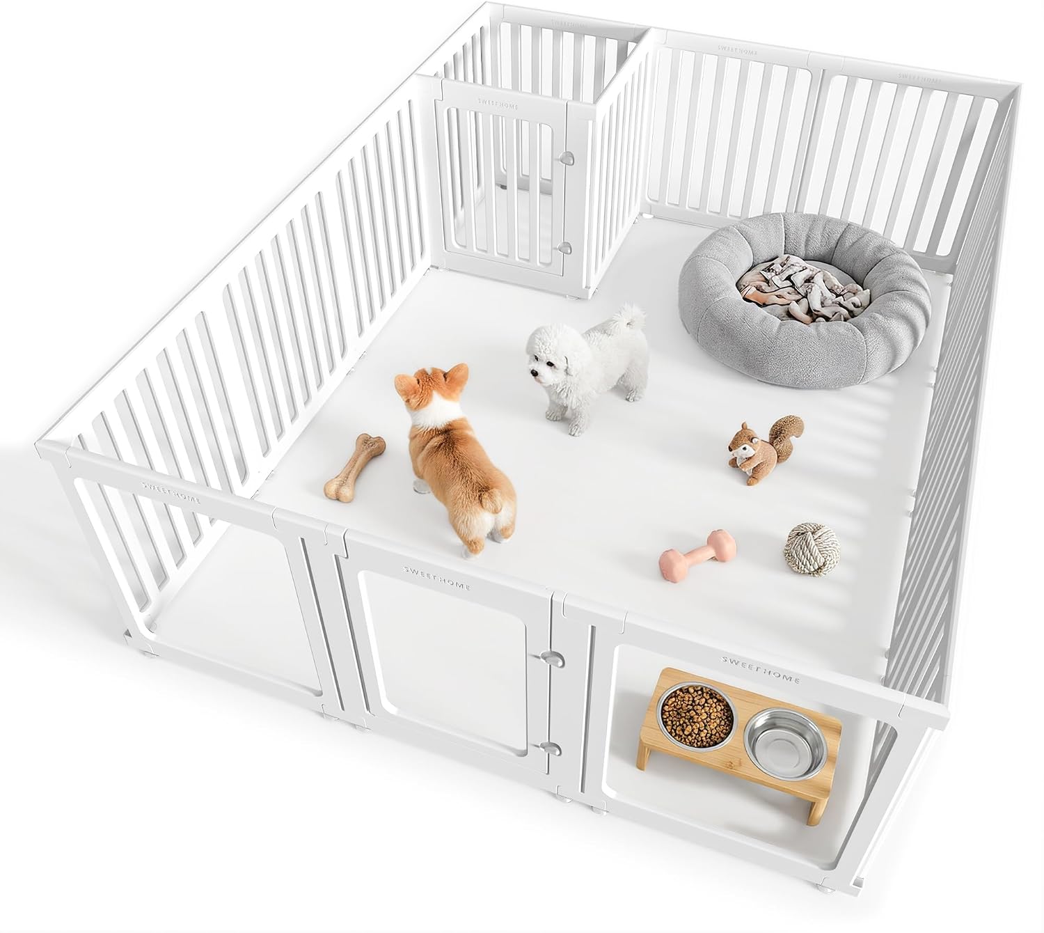 Acrylic Dog Playpen for Puppies & Small Dogs, 23.6" H, 16 Panels