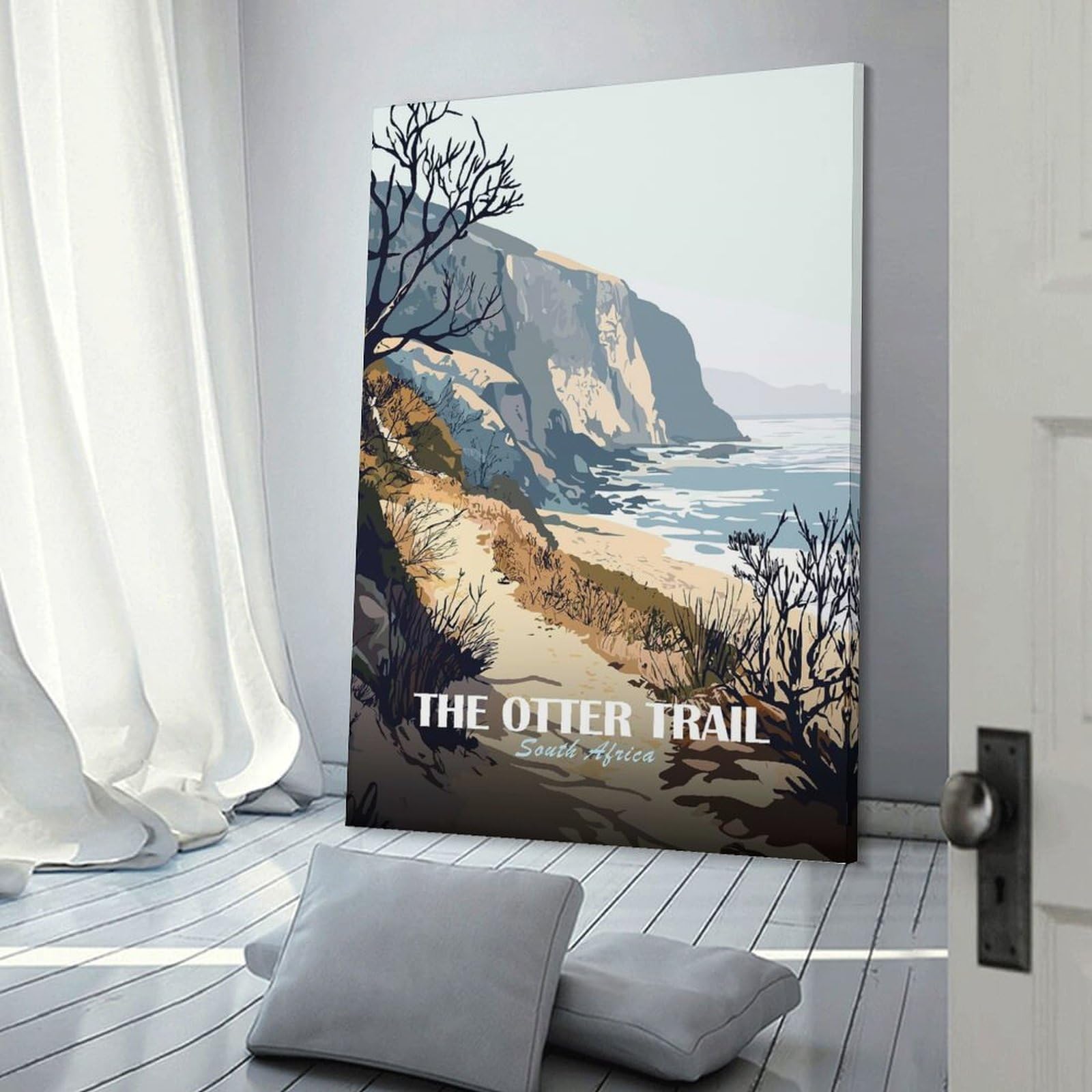 Junmoney The Otter Trail South Africa Artwork Room Decor Wall Art, 24x36inch(60x90cm), for Feature Walls in Flats Or Modern Rooms, Wall Decor Suited to Curated Displays