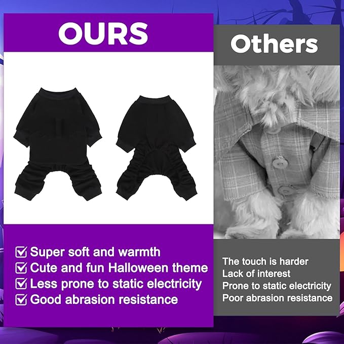 Pijama de Halloween para Perro Mihachi, Talla L, Negro miniatura 8