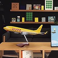 Vista 3 de 24-Hours Modelo a escala 1:80 de 18 pulgadas, modelo Jet DHL Airplane B737, modelo de pantalla de aviones, modelos de aviones fundidos a troquel
