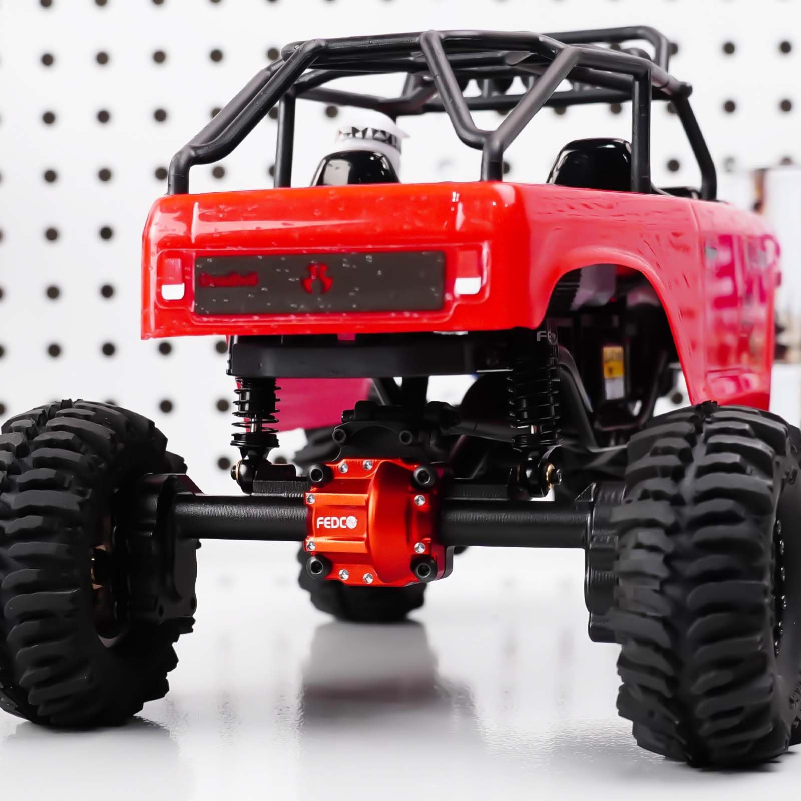 FEDCO SCX24 Portal Axles Differential Axles + 10 MM Extended High Clearance Axles with Diff Locker for Axial AX24 SCX24 Upgrade Parts 1/24 RC Crawler