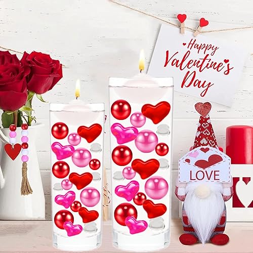 Miniatura 5 de 6106 piezas de decoración de jarrón para el día de San Valentín, perlas flotantes de acrílico con forma de corazón, cuentas de gel de agua