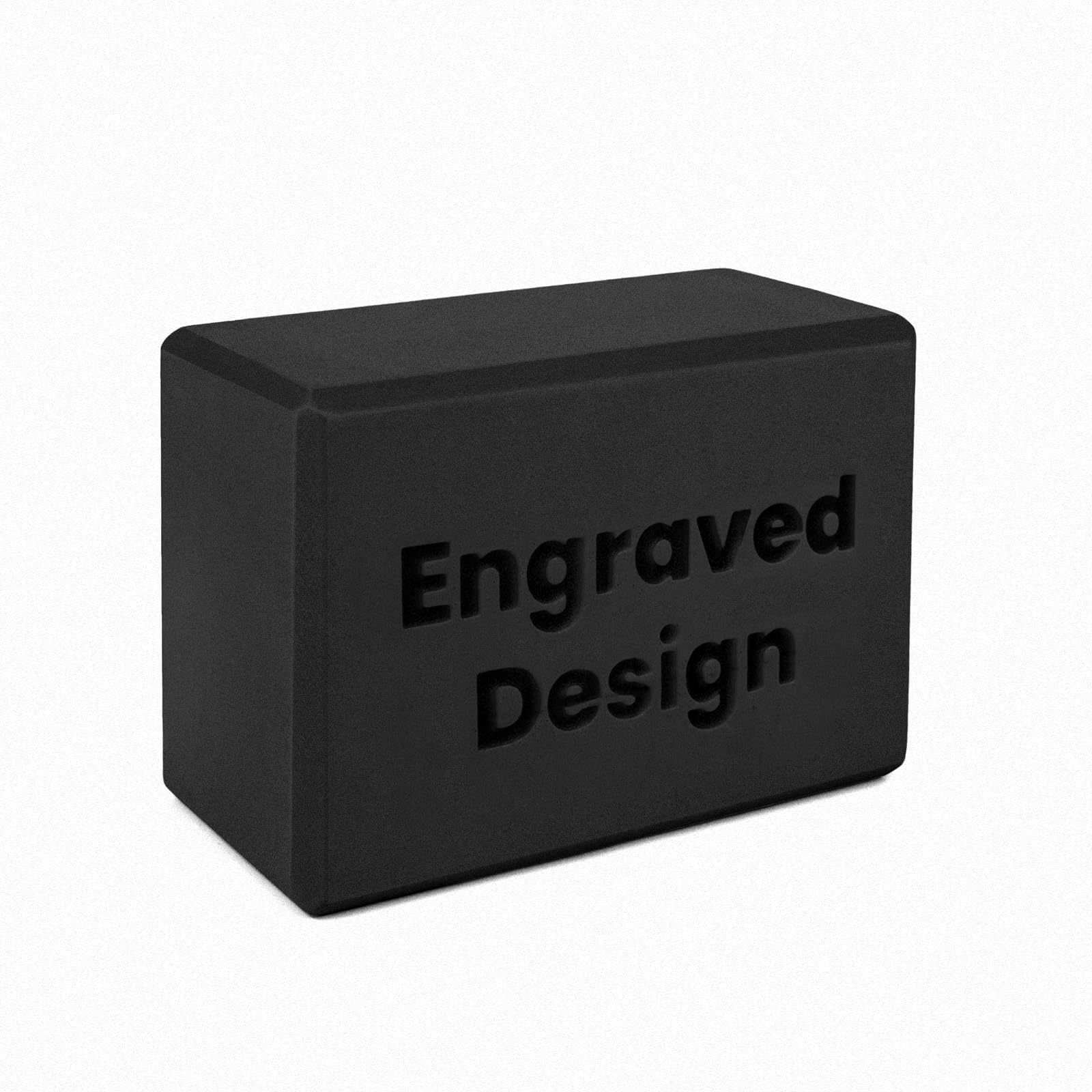 Muka Custom Black Yoga Block Engraved Yoga Brick EVA Foam Brick for Barre Yoga Studio- 9x6x4 Inch