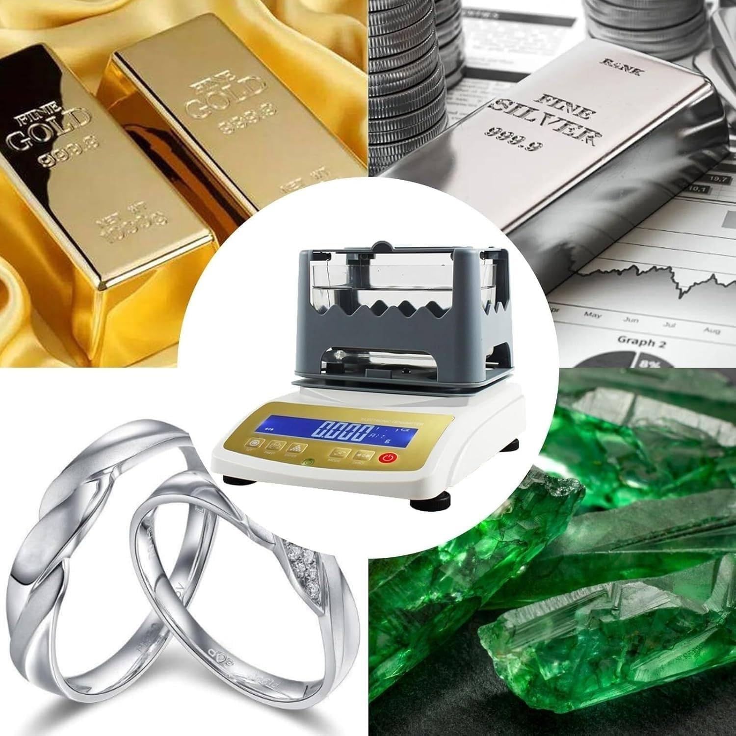 Goldreinheits-Analysegerät, Elektronisches Goldreinheits-Testgerät, Golddichtemessgerät, Reinheitsdichtemessgerät Für Juweliere Und Pfandhäuser 300K