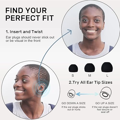 Miniatura 4 de NRR - Tapones para los oídos con cancelación de ruido para dormir, 33 dB, tapones para los oídos de silicona súper suaves y reutilizables para