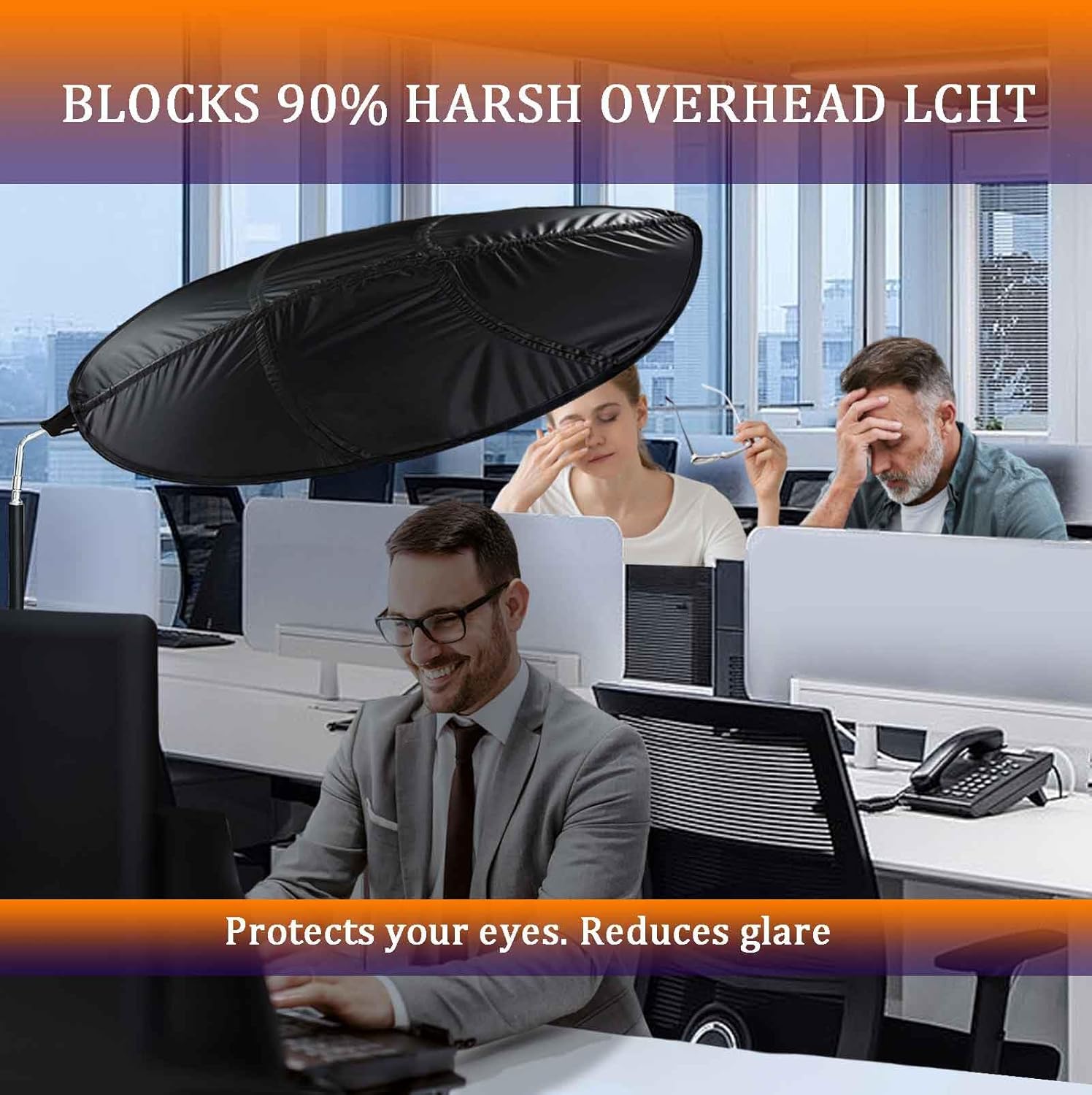 Office Cubicle Shade Cubicle Desk Light Shield to Block Anti-Glare Cover Light Sensitive Professionals Cubicle Light Quick Install Shading Light Shade with Clamp(Leaf)