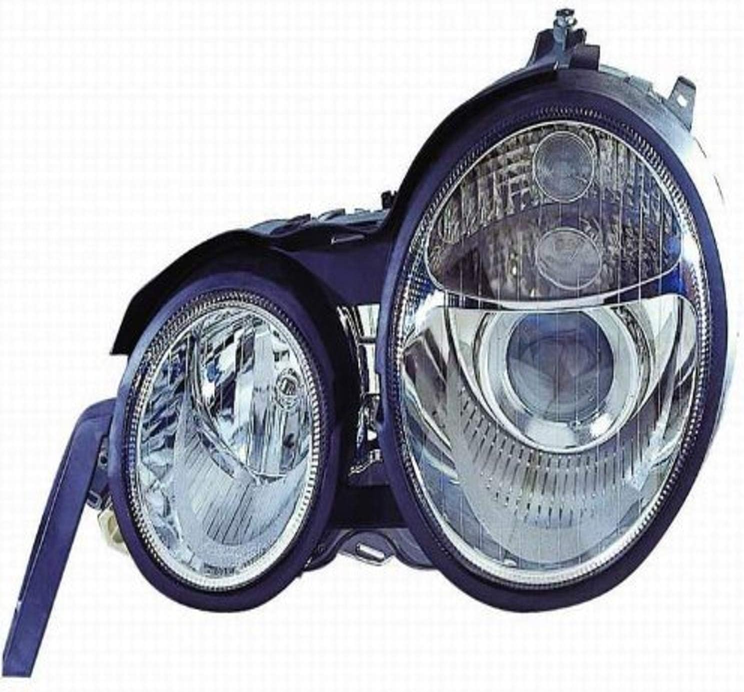 Depo 340-1117PXAS Chrome Headlight Assembly Projector compatible with Mercedes Benz E Class
