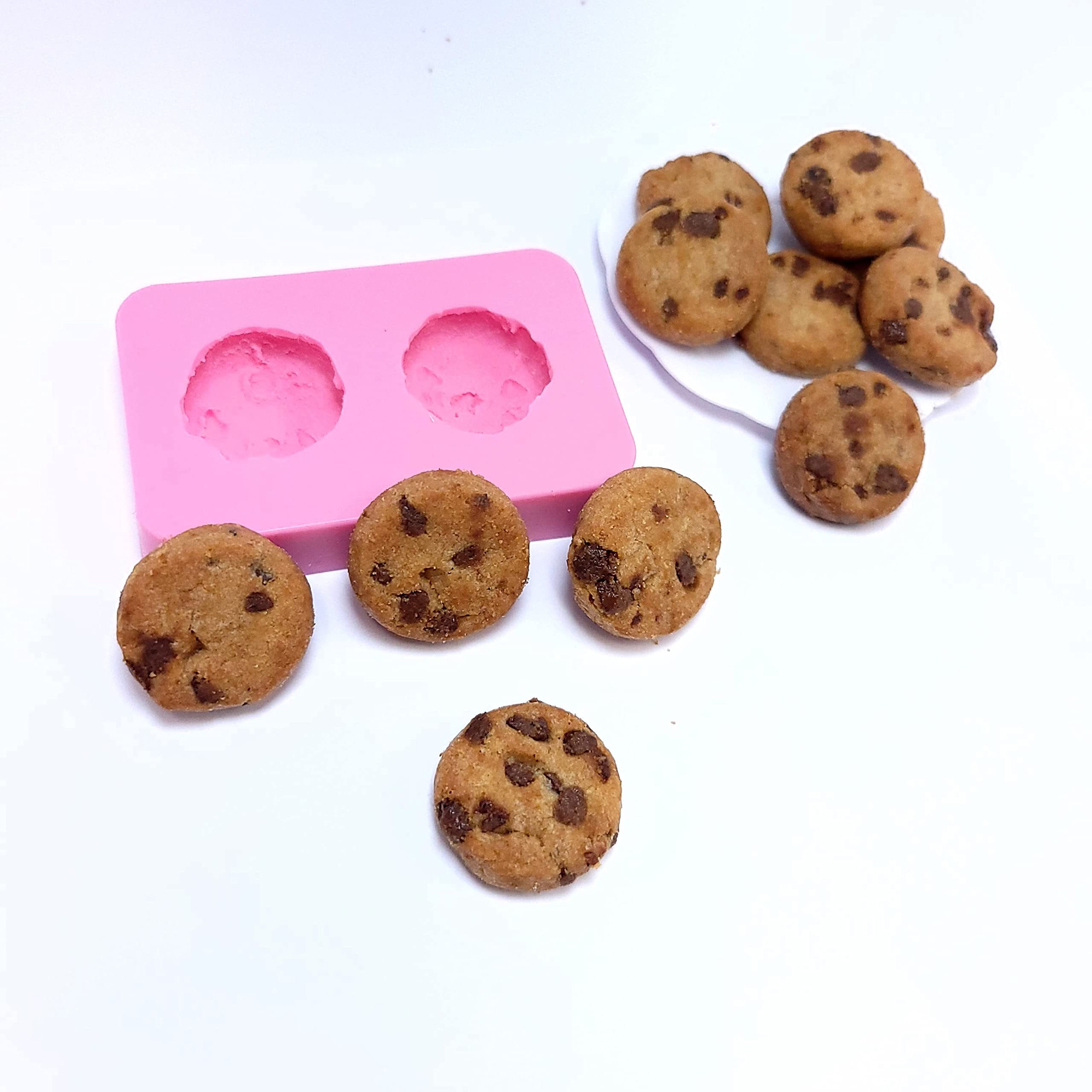 Chocolate chips cookie 2 cavities Silicone Mold | Soap | Candle | Mold for Wax | Mold for Resin NC003
