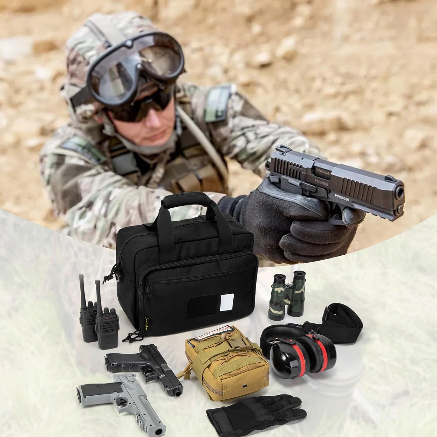 Small Range Bag For 2 Pistols Gun Range Bags For Handguns And Ammo Dual Pistol Handgun Revolver Hunting Bag Gun Carrying Case/Lockable Zippers - Image 6