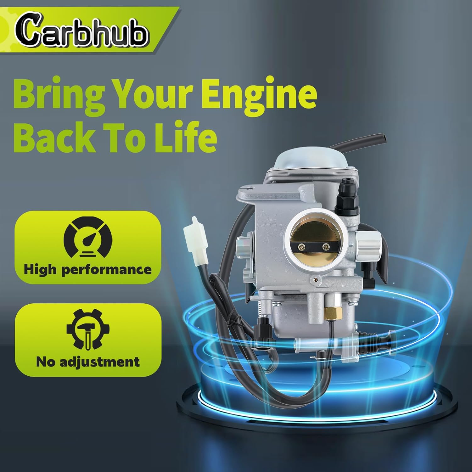 Carbhub Carburetor for Honda Foreman 450 TRX 450 TRX450ES TRX450FE TRX450FM TRX450S 1998-2004 Aftermarket Carb with Throttle Base Cover & Screw