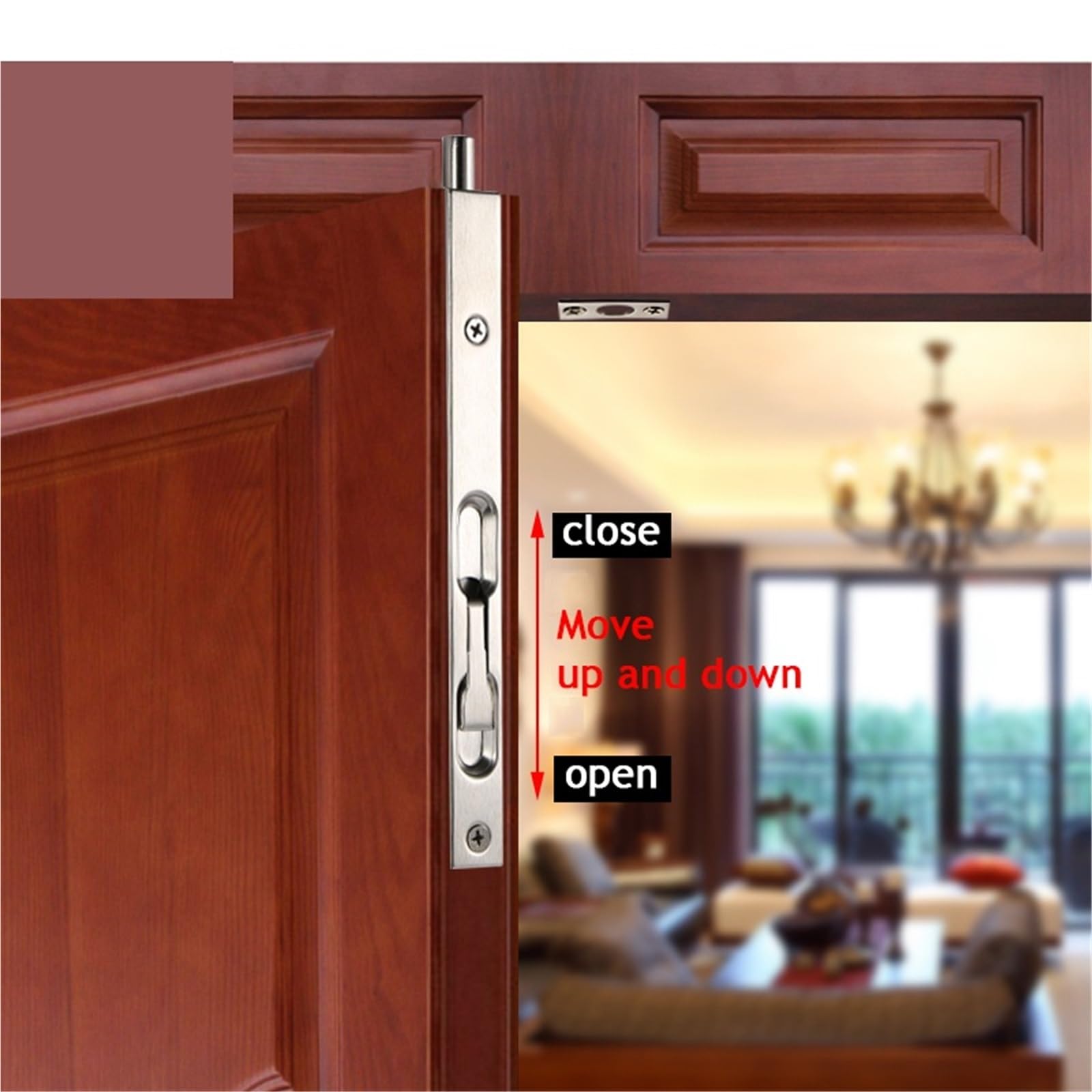 4 chiavistelli a scomparsa per porta in acciaio inox, chiavistello di sicurezza per porta a scomparsa, 10/15/20/25,4 cm, per bagno e bagno (argento, 25,4 cm)