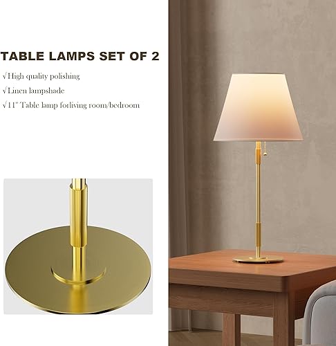 Miniatura 7 de Juego de 2 lámparas de mesa, modernas lámparas de noche para sala de estar, dormitorio, mesita de noche, lámparas blancas modernas vintage con