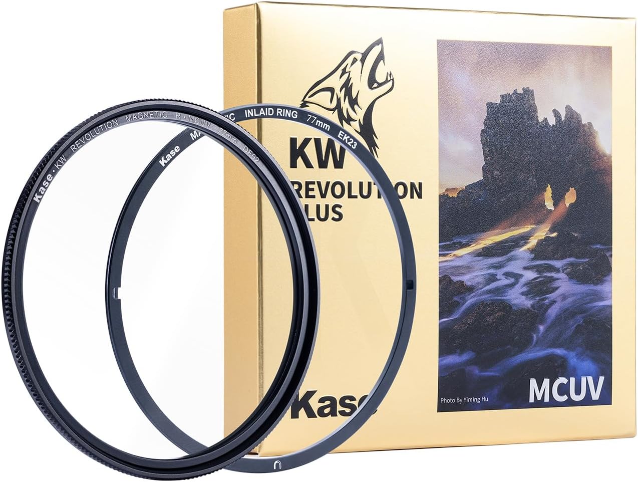 Kase KW Revolution Plus Magnetic Shockproof R-MCUV Filter Anti-Ghosting Anti-Flare Low Reflection Optical Glass Incl Inlaid Adapter (77mm)
