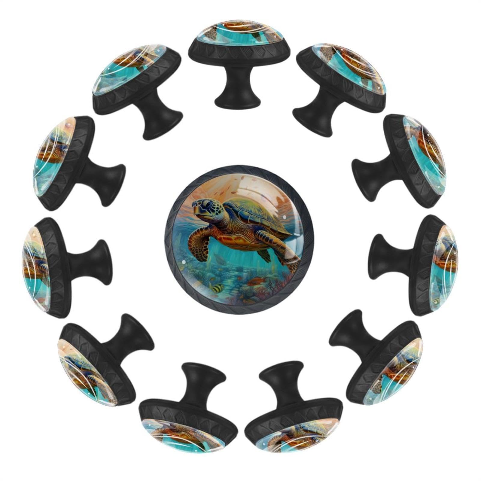 Boutons de tiroir corail cristal Seaworld (lot de 12) pour placard et cuisine