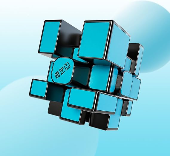 LiangCuber QY Toys Magnetic Mirror Cube 3x3 Blue Stickerless, 56mm Mirror Speed Cube (Magnetic Blue)