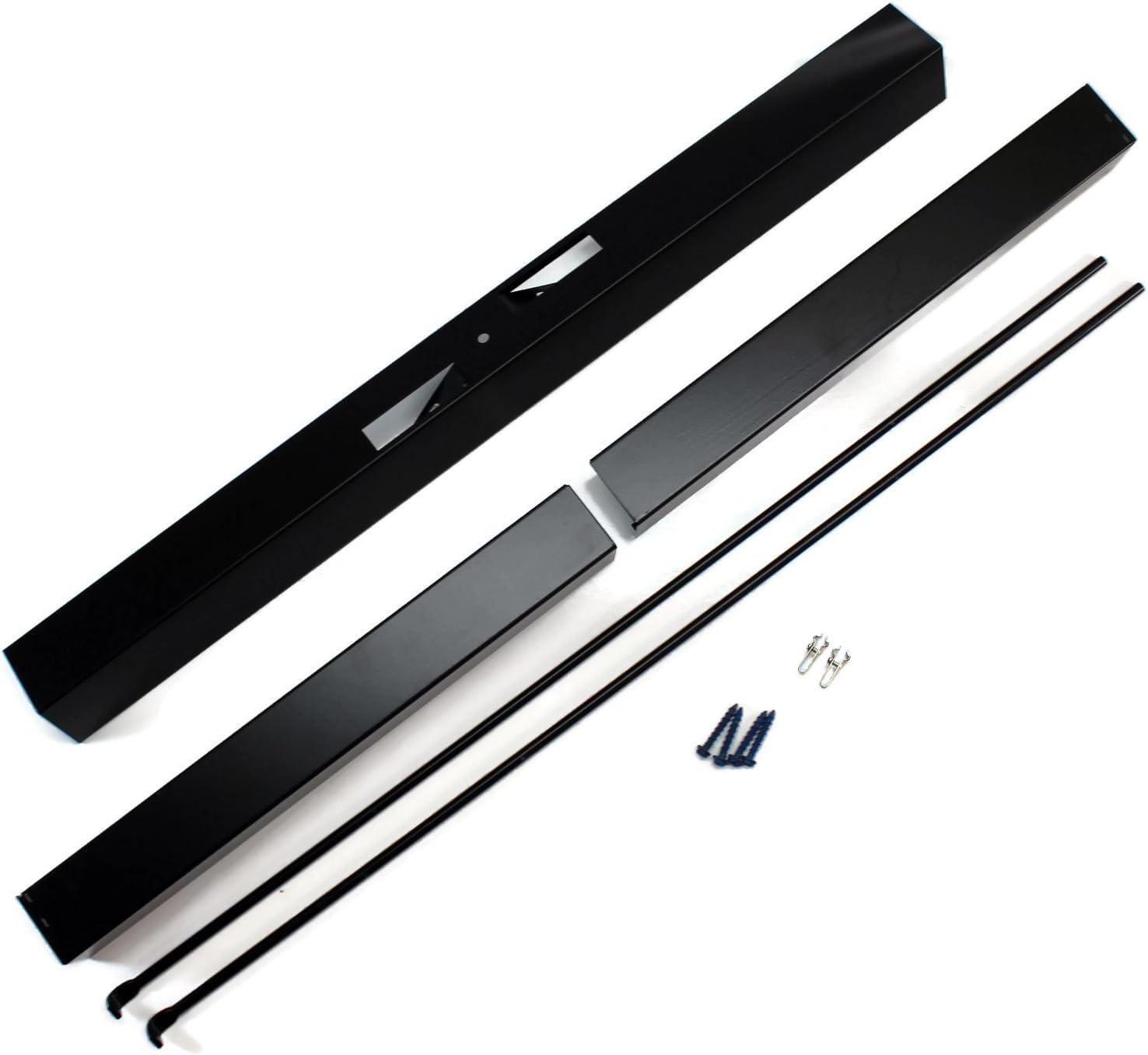 Midwest Hearth Adjustable Rod and Valance Kit for Fireplace Spark Screens (Black) Made in USA