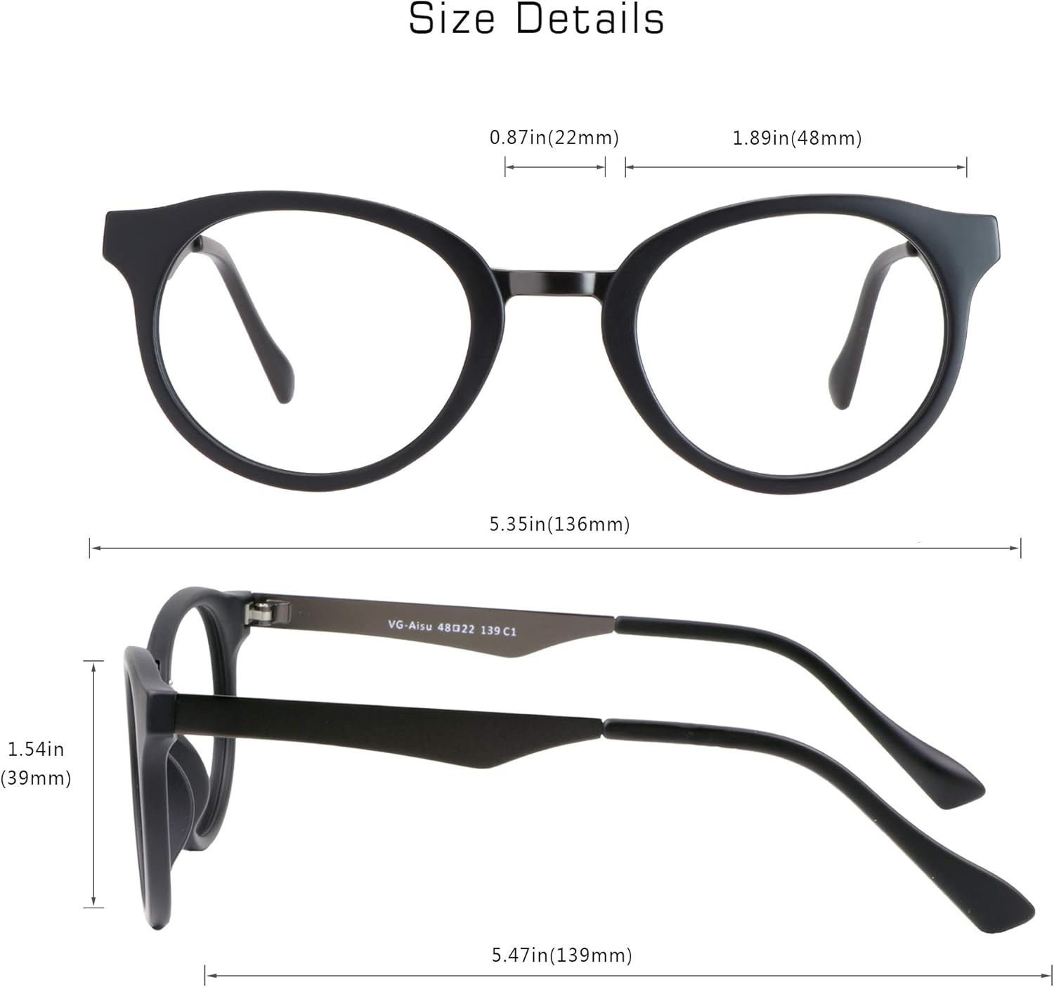 VisionGlobal Blue Light Blocking Glasses Women/Men Computer Reading Glasses Oval Frame(Black, 1.25 Magnification) - Image 3