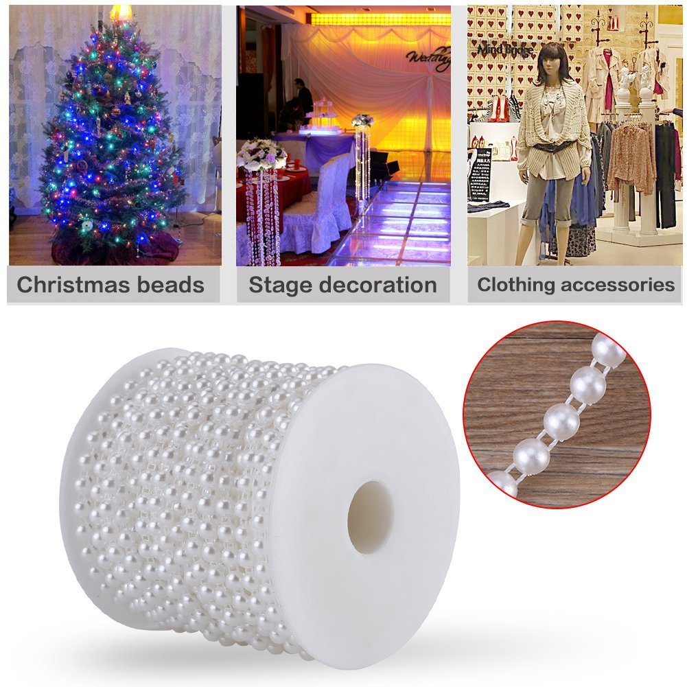 Perline In Cotone 25 Metri – Catena Di Perle Bianche Per Decorazioni Matrimonio E Feste