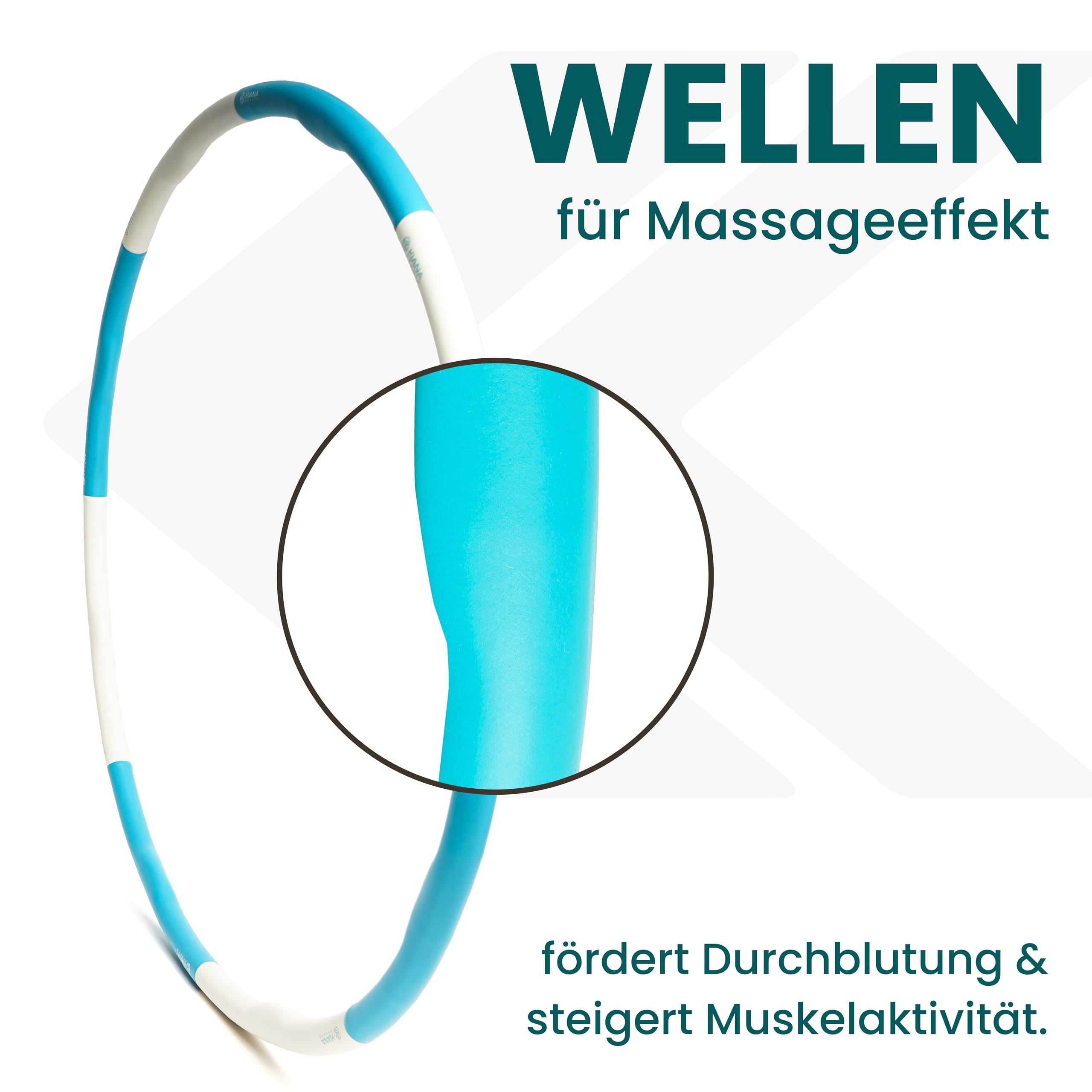 KIANA SPORTS® Hula Hoop Reifen Erwachsene [1,2 & 1,5 kg] – mit Tasche & Übungsplan – Fitnessreifen zum Abnehmen – Gymnastikreifen mit Wellen – Entwicklung in Deutschland