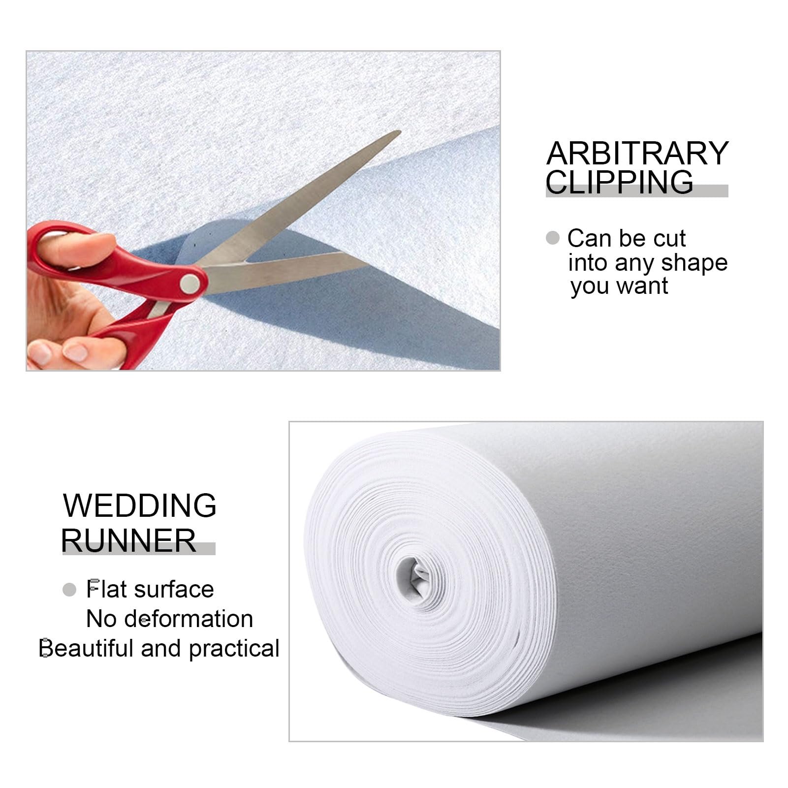 Tapis d'allée pour cérémonie de mariage, 10 m, 20 m, 30 m, tapis blanc, tapis de sol antidérapant, rouleau de tapis de 2 mm d'épaisseur, pour les mariages, les décorations de fête d'église ( Size : 1x