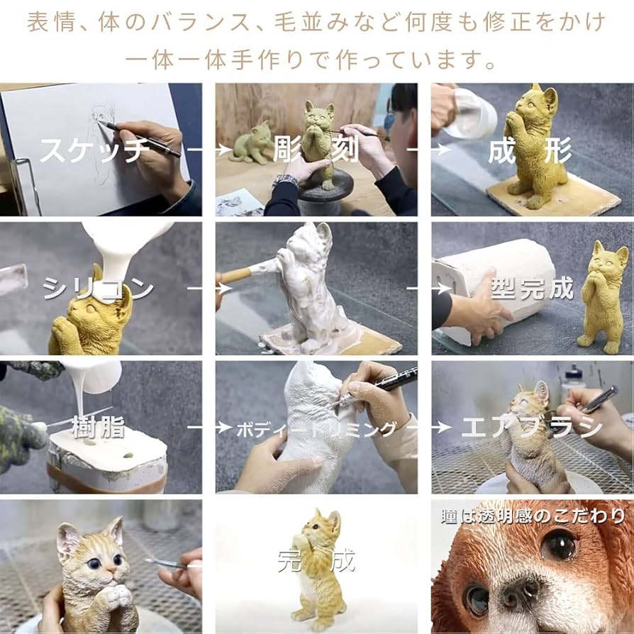 可愛い癒し系イヌの手作りシミュレーション人形 工芸品 置物 Amazon.co.jp: TATOTTE 犬 リアル 置物 かわいい 動物 癒し