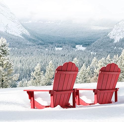 Miniatura 7 de Silla Adirondack resistente a la intemperie, silla Adirondack de plástico duro con soporte para tazas, cómoda, fácil de montar y mantener, silla de