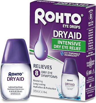 Rohto Dry Aid Intensive Dry Eye Relief Eye Drops, 10ml Pack of 1 | Hydrates & Protects, Tearshield Technology, Suitable for All Dry Eye Types, Gentle Formula, Fast Relief for 8 Symptoms