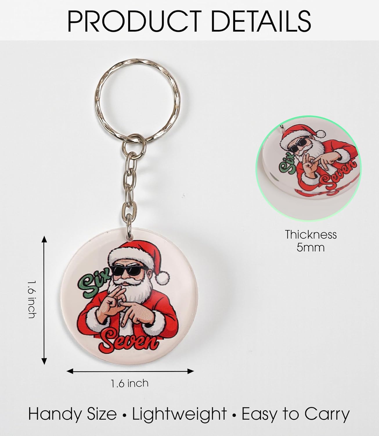 Six Seven (6-7) Meme Keychain, Funny 67 Acrylic Keychain for Teens, Stocking Stuffer for Boys Girls & Friends - Image 2