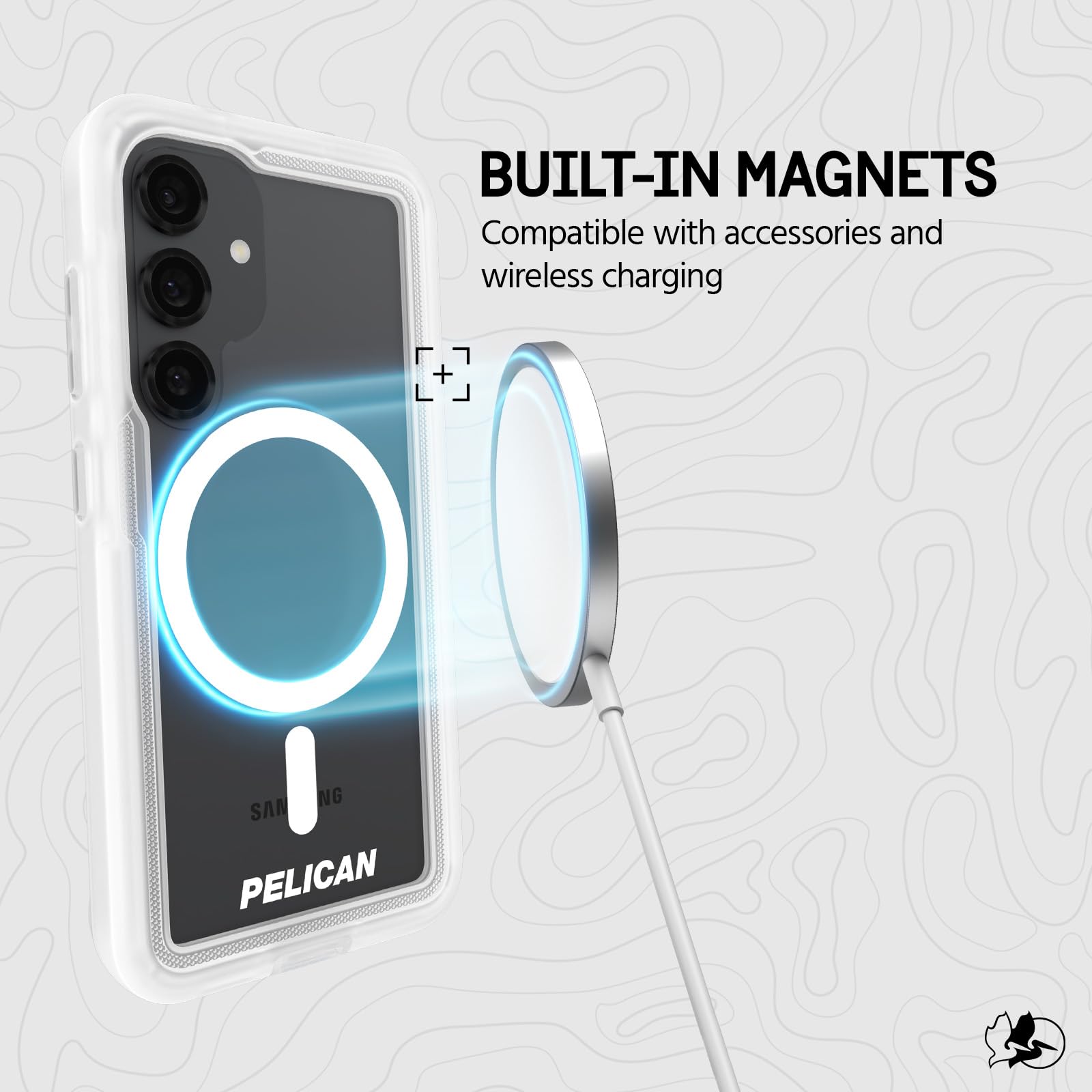 Pelican Voyager Schutzhülle für Samsung Galaxy S25 [magnetisches und kabelloses Laden] Robuste Handyhülle mit 5,5 m MIL-STD Fallschutz – robuste Hülle mit Gürtelclip für Samsung Galaxy S25 – | Magnetische und kabellose Ladehülle mit 5,5 m Fallschutz in Mi