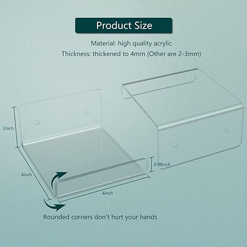 Vista 8 de Estantes flotantes de acrílico, estante de pared transparente de 8 x 6 pulgadas, estantes pequeños para plantas, soporte de exhibición de fotos y 8