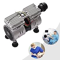 Vista 6 de Bomba de vacío sin aceite de 110 V 550 W, bomba de vacío industrial con 2 cilindros y ventiladores de enfriamiento, mini bomba de silencio