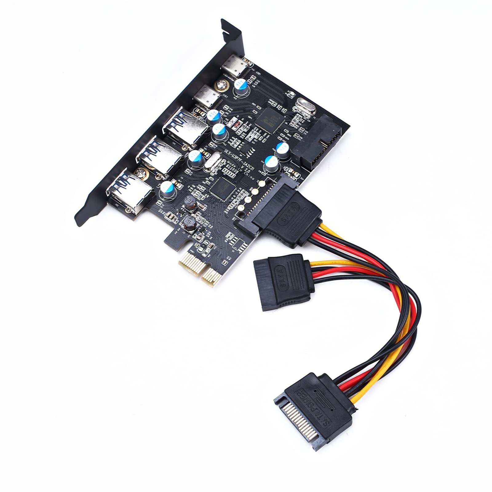 PCI-auf-USB-Erweiterungskarte PCI-e auf Typ C (2) TypeA (3) Adapterkarte Kostenloses Netzteil für MacOS für FL1100 Pcie USB 3.0 Karte Interne 5 Anschlüsse USB 3.0 PCI-E Erweiterungskarte Typ C (2) (3)