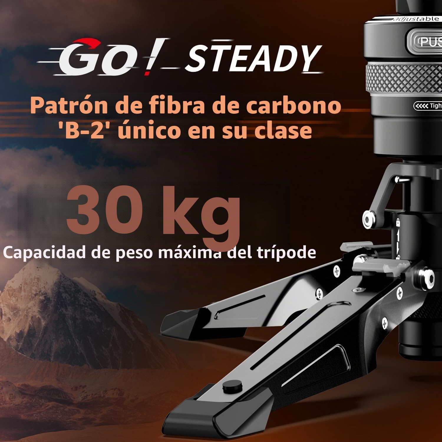 COMAN - Monopié de Fibra de Carbono con elevación en un Clic, monopié para cámara de 175 cm con Patas, trípode de Viaje Ligero con Placa de liberación rápida para cámara, DSLR,Carga máxima de 10 kg