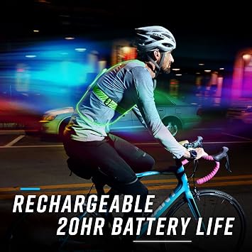noxgear Tracer2 Multicolor Light Up and Reflective Running Vest | Rechargeable, Ultra-bright Running Lights for Runners
