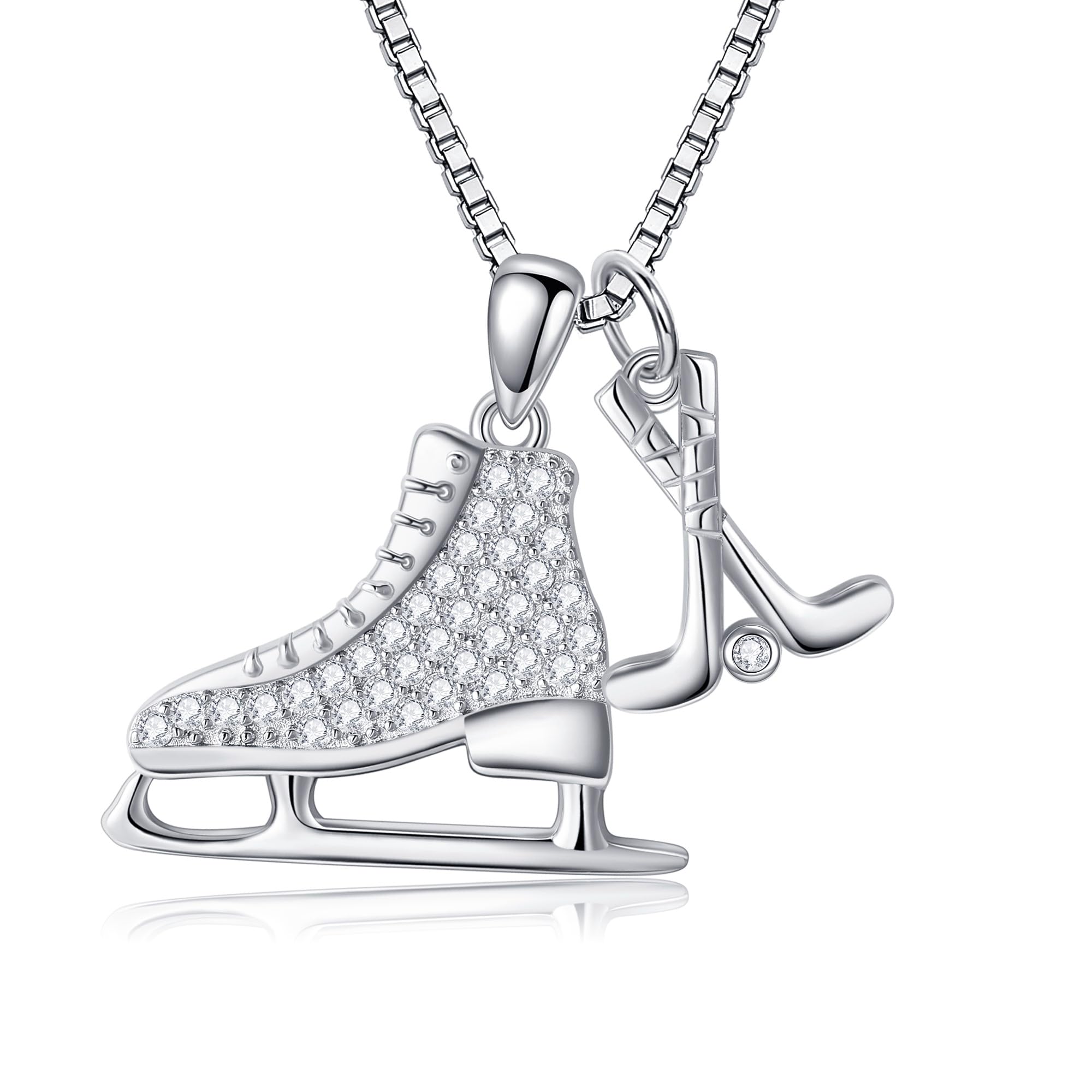 DAYLINLOVE Sport Halskette s925 Sterling Silber Volleyball/Eishockey/Lacrosse/Gymnastik/Weicher Ball Anhänger Ketten Schmuck Geschenke für Frauen